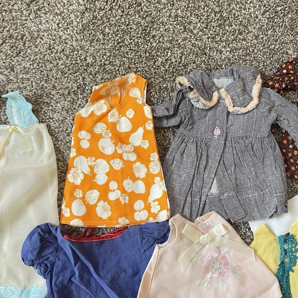 VTG IDEAL Crissy Velvet Kerry Doll Lot‎ Dress Jacket 60s Floral Plaid Lace Sleep